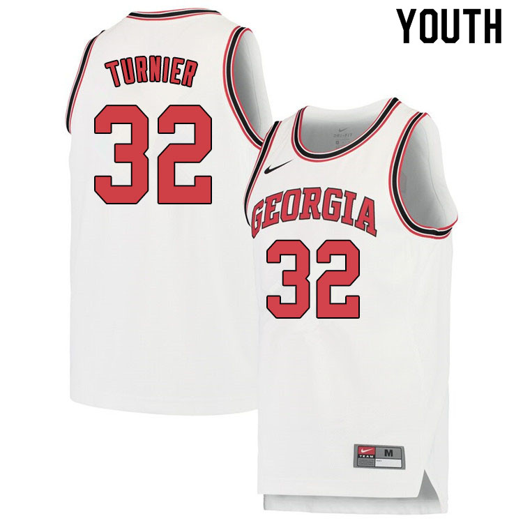 Youth #32 Stan Turnier Georgina Bulldogs College Basketball Jerseys Sale-White - Click Image to Close